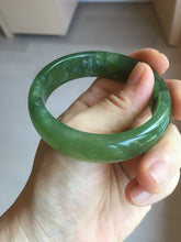 Load image into Gallery viewer, 54mm 100% Natural icy watery blue/black/gray Xiu Jade Serpentine bangle XY126