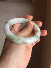 Load image into Gallery viewer, 54.8mm certified 100% natural Type A sunny green/purple/white jadeite jade bangle AA114-1051