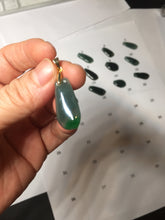 Load image into Gallery viewer, 100% Natural type A dark green gray black Guatemala Jadeite Jade thin blessed melon pendant PA210