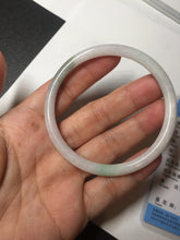 Load image into Gallery viewer, 56.5mm 100% natural Type A sunny green white round cut jadeite jade bangle BL98-4669