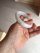 Load image into Gallery viewer, 52mm certified Type A 100% Natural green/white oval Jadeite Jade bangle BM60-0287