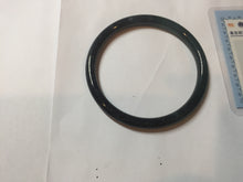 Load image into Gallery viewer, 58mm Type A 100% Natural half balck hakf ice watery dark green/blue/gray with flying snow Guatemala slim round cut Jadeite bangle PJ73-0684