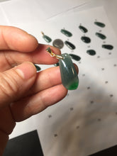 Load image into Gallery viewer, 100% Natural type A dark green gray black Guatemala Jadeite Jade thin blessed melon pendant PA210