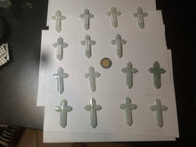 Load image into Gallery viewer, 100% Natural type A light green/white/gray jadeite Jade Hand-held cross or cross pendant AY55