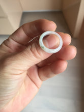 Load image into Gallery viewer, Size 5 3/4 100% natural type A icy watery green/white/purple jadeite jade band ring group R115