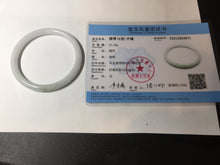 Load image into Gallery viewer, 56.5mm 100% natural Type A light green white round cut jadeite jade bangle BL89-4671