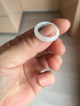Load image into Gallery viewer, Size 5 3/4 100% natural type A icy watery green/white/purple jadeite jade band ring group R115