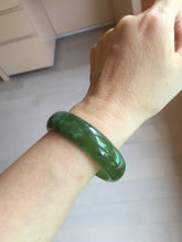 Load image into Gallery viewer, 54mm 100% Natural icy watery blue/black/gray Xiu Jade Serpentine bangle XY126