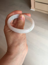 Load image into Gallery viewer, 52mm certified Type A 100% Natural green/white oval Jadeite Jade bangle BM60-0287