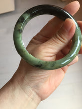 Load image into Gallery viewer, 58.5mm Certified 100% natural Type A dark green/black/brown jadeite bangle PD34-9771