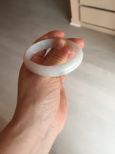 Load image into Gallery viewer, 52mm certified Type A 100% Natural green/white oval Jadeite Jade bangle BM60-0287