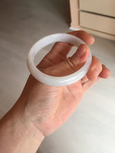 Load image into Gallery viewer, 52mm certified Type A 100% Natural green/white oval Jadeite Jade bangle BM60-0287