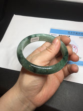 Load image into Gallery viewer, Shopify only 59mm Certified Type A 100% Natural dark green flying flowers Jadeite Jade bangle BF126-8561