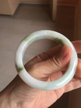 Load image into Gallery viewer, 54.8mm certified 100% natural Type A sunny green/purple/white jadeite jade bangle AA114-1051