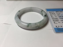 Load image into Gallery viewer, 56.8mm Certified Type A 100% Natural light purple white green with green floating flowers jadeite Jade bangle PB294-7301