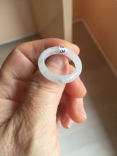 Load image into Gallery viewer, Size 8 100% natural type A icy watery green/white/purple jadeite jade band ring group R113