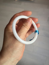 Load image into Gallery viewer, 54mm Certified type A 100% Natural light purple white slim round cut Jadeite bangle BN23-9127