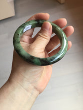 Load image into Gallery viewer, 58.5mm Certified 100% natural Type A dark green/black/brown jadeite bangle PD34-9771
