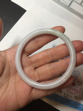 Load image into Gallery viewer, Sold please don't order. Thanks. 56.5mm 100% natural Type A light green white round cut jadeite jade bangle BL89-4671