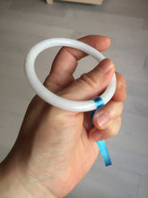 Load image into Gallery viewer, 54mm Certified type A 100% Natural light purple white slim round cut Jadeite bangle BN23-9127