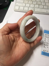 Load image into Gallery viewer, 53.5mm certified 100% natural Type A sunny green white jadeite jade bangle PA259-3846