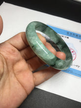 Load image into Gallery viewer, Shopify only 59mm Certified Type A 100% Natural dark green flying flowers Jadeite Jade bangle BF126-8561
