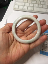 Load image into Gallery viewer, 53.5mm certified 100% natural Type A sunny green white jadeite jade bangle PA259-3846