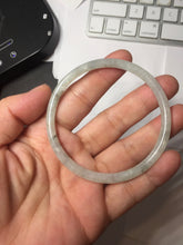 Load image into Gallery viewer, AllaboutjadeCanada.com only 56.6mm certified 100% natural Type A icy watery light green white skinny round cut jadeite jade bangle AZ188-(7340)