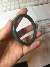 Load image into Gallery viewer, 51.3mm Type A 100% Natural dark green/black/blue/gray with flying snow Guatemala square style Jadeite bangle PJ74-0654