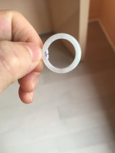 Load image into Gallery viewer, Size 8 100% natural type A icy watery green/white/purple jadeite jade band ring group R113