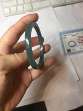 Load image into Gallery viewer, 51.3mm Type A 100% Natural dark green/black/blue/gray with flying snow Guatemala square style Jadeite bangle PJ74-0654