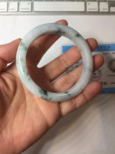 Load image into Gallery viewer, 56.8mm Certified Type A 100% Natural light purple white green with green floating flowers jadeite Jade bangle PB294-7301