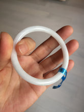 Load image into Gallery viewer, 54mm Certified type A 100% Natural light purple white slim round cut Jadeite bangle BN23-9127