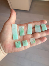 Load image into Gallery viewer, 100% Natural type A sunny green white square or rectangle Jadeite super thin Jade safe and sound pendant group AA45