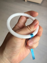 Load image into Gallery viewer, 54mm Certified type A 100% Natural light purple white slim round cut Jadeite bangle BN23-9127