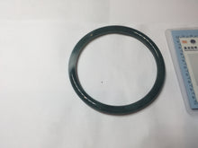 Load image into Gallery viewer, 59mm Certified Type A 100% Natural light black/green/gray Guatemala slim round cut Jadeite bangle PJ75-0694