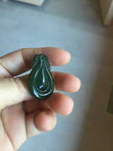 Load image into Gallery viewer, 100% Natural type A dark green/gray/black(油青) Jadeite Jade seashell (福贝) pendant group BP187