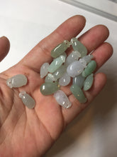 Load image into Gallery viewer, 100% natural type An icy watery light purple green white blessed melon 福瓜) Jadeite Jade pendant group BP58