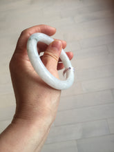 Load image into Gallery viewer, 53.5mm Certified Type A 100% Natural light green white round cut Jadeite bangle PF60-0516