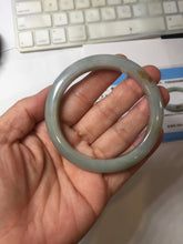 Load image into Gallery viewer, 54.7mm certified type A 100% Natural light purple brown green(FU LU SHOU) dark green gray(淡油青) black jadeite jade bangle BS153-0489
