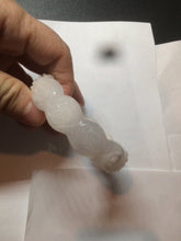 Load image into Gallery viewer, 55.8mm 100% natural white light pink purple carved flowers Quartzite (Shetaicui jade) bangle SY66