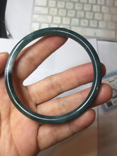 Load image into Gallery viewer, 59mm Certified Type A 100% Natural light black/green/gray Guatemala slim round cut Jadeite bangle PJ75-0694