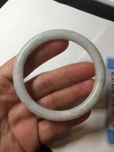 Load image into Gallery viewer, 54mm 100% natural Type A green white slim round cut jadeite jade bangle BL101-4674