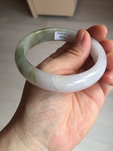 Load image into Gallery viewer, 57mm certified Type A 100% Natural dark green purple white Jadeite Jade bangle Y157-3002