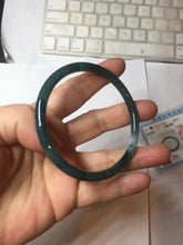 Load image into Gallery viewer, 59mm Certified Type A 100% Natural light black/green/gray Guatemala slim round cut Jadeite bangle PJ75-0694