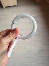 Load image into Gallery viewer, 53.5mm Certified Type A 100% Natural light green white round cut Jadeite bangle PF60-0516