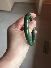 Load image into Gallery viewer, 56.8mm Certified 100% Natural Deep Pine Green/Black "Serene Ember Forest" Nephrite (red-skin nephrite 红皮碧玉) Bangle HT168-21-3866