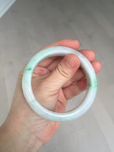 Load image into Gallery viewer, Shopify only. 55.7mm certified 100% natural icy watery light white/sunny green jadeite jade bangle BN73-9363