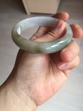 Load image into Gallery viewer, 57mm certified Type A 100% Natural dark green purple white Jadeite Jade bangle Y157-3002
