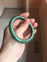 Load image into Gallery viewer, 55mm Certified 100% Natural Deep Pine Green/Black "Serene Ember Forest" Nephrite (red-skin nephrite 红皮碧玉) Bangle HT168-19-6175